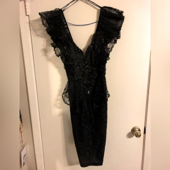 Vintage 80s Frilly Dress - Picture 1 of 6